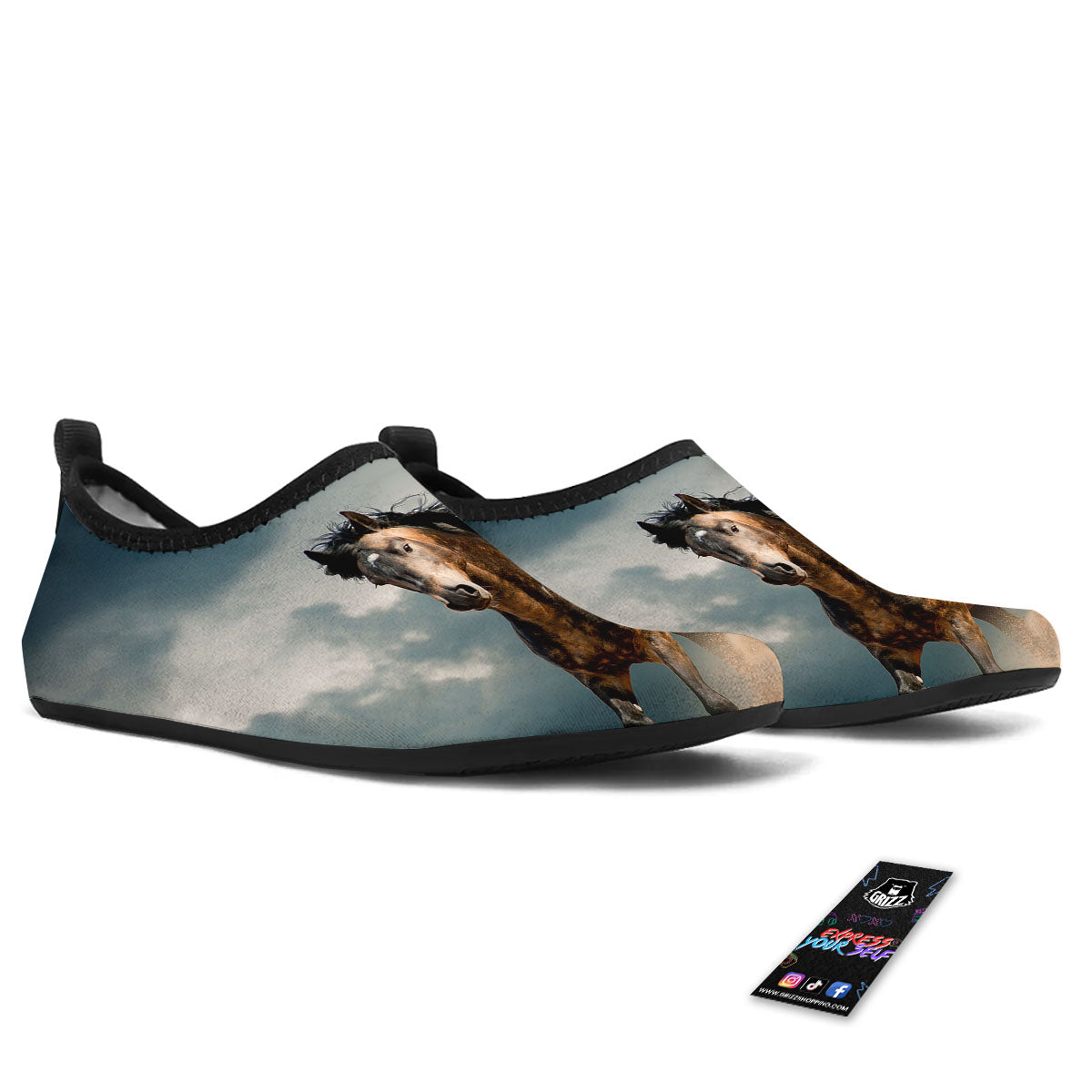 Wild Horses Running Print Water Shoes-grizzshop