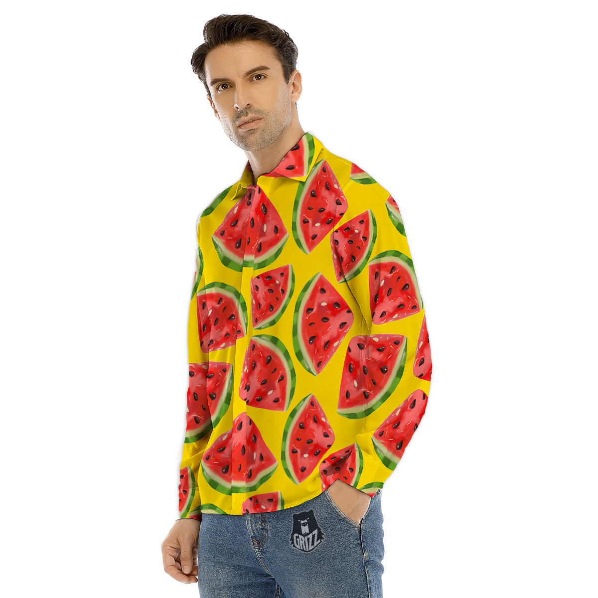 Wild Stallion Horse Running Print Men's Dress Shirts-grizzshop