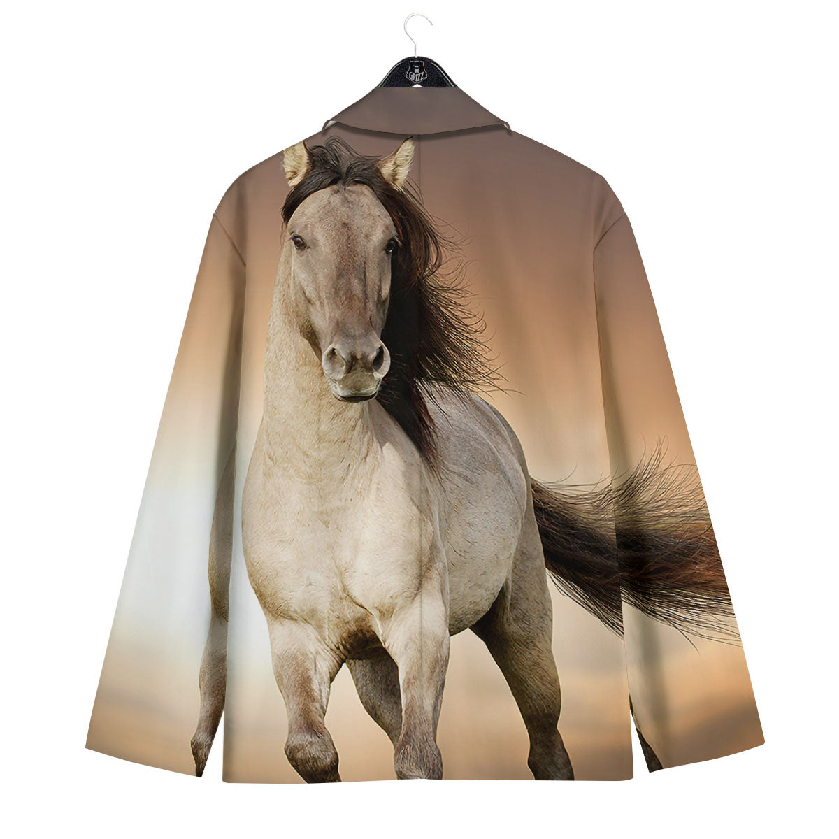 Wild Stallion Horse Running Print Men's Sport Coat-grizzshop
