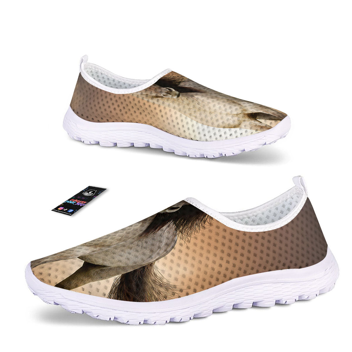 Wild Stallion Horse Running Print Nurse Shoes-grizzshop