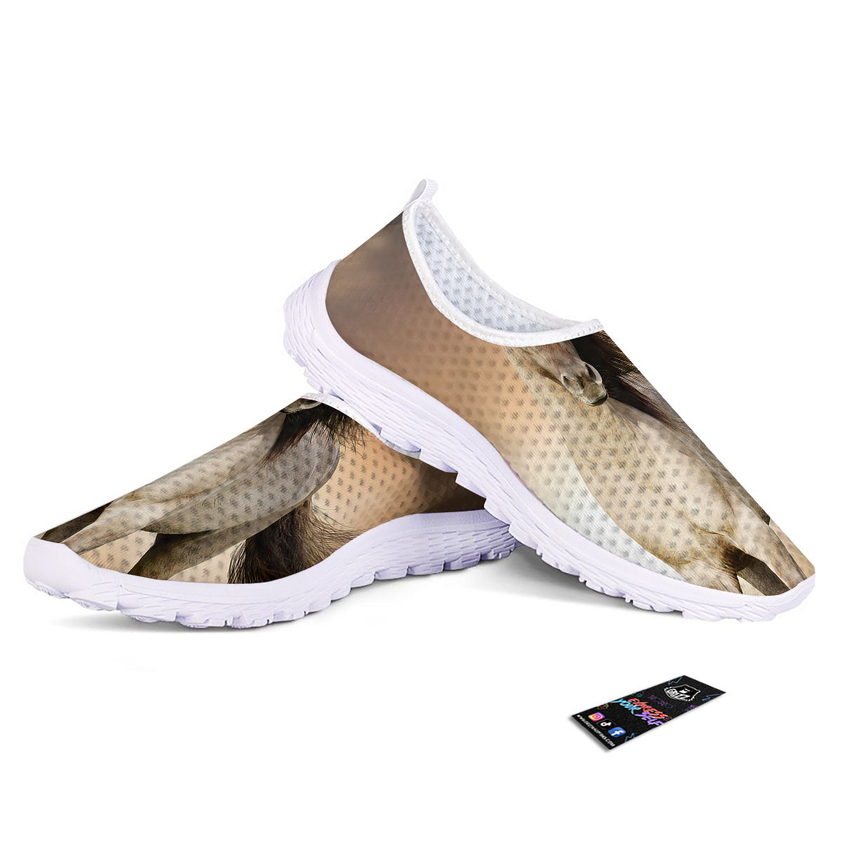 Wild Stallion Horse Running Print Nurse Shoes-grizzshop