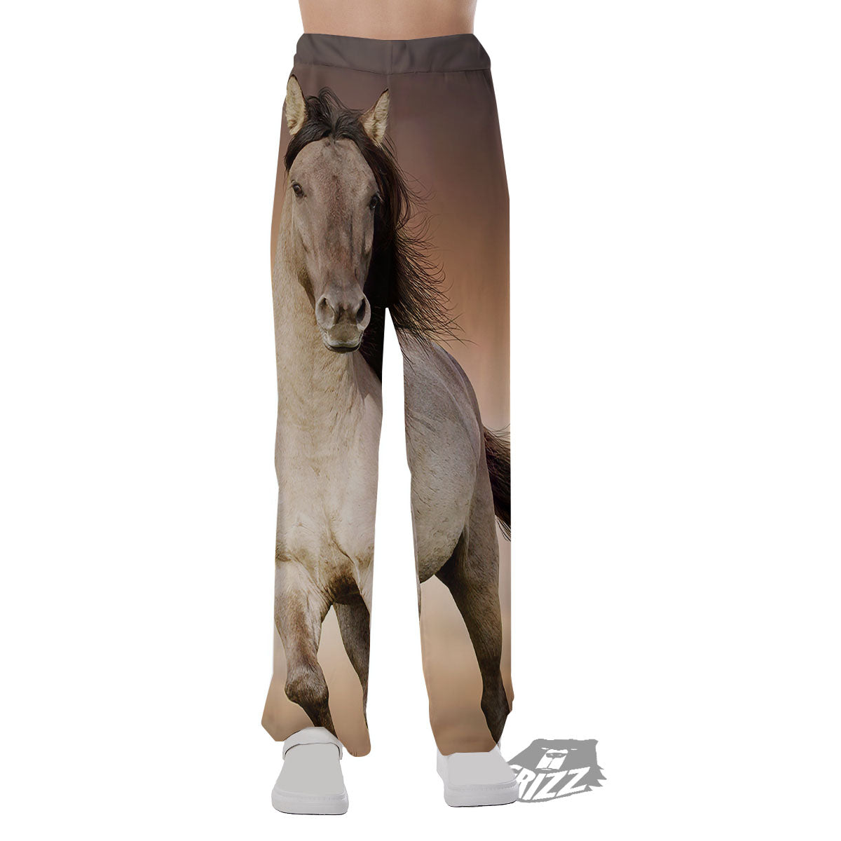 Wild Stallion Horse Running Print Pajama Pants-grizzshop