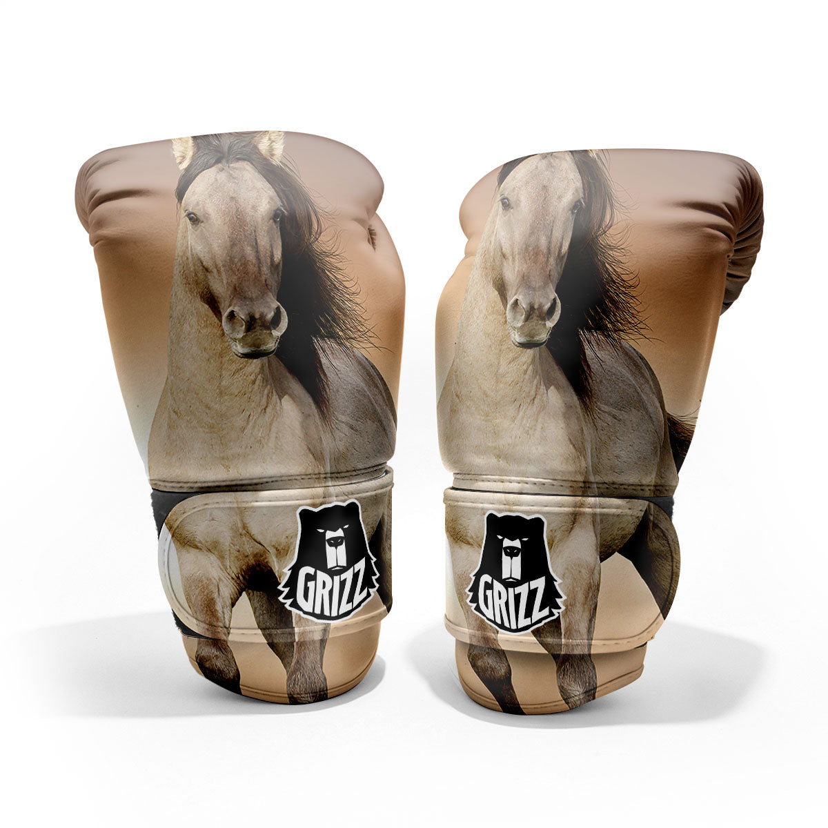 Wild Stallion Horse Running Print Pro Boxing Glove