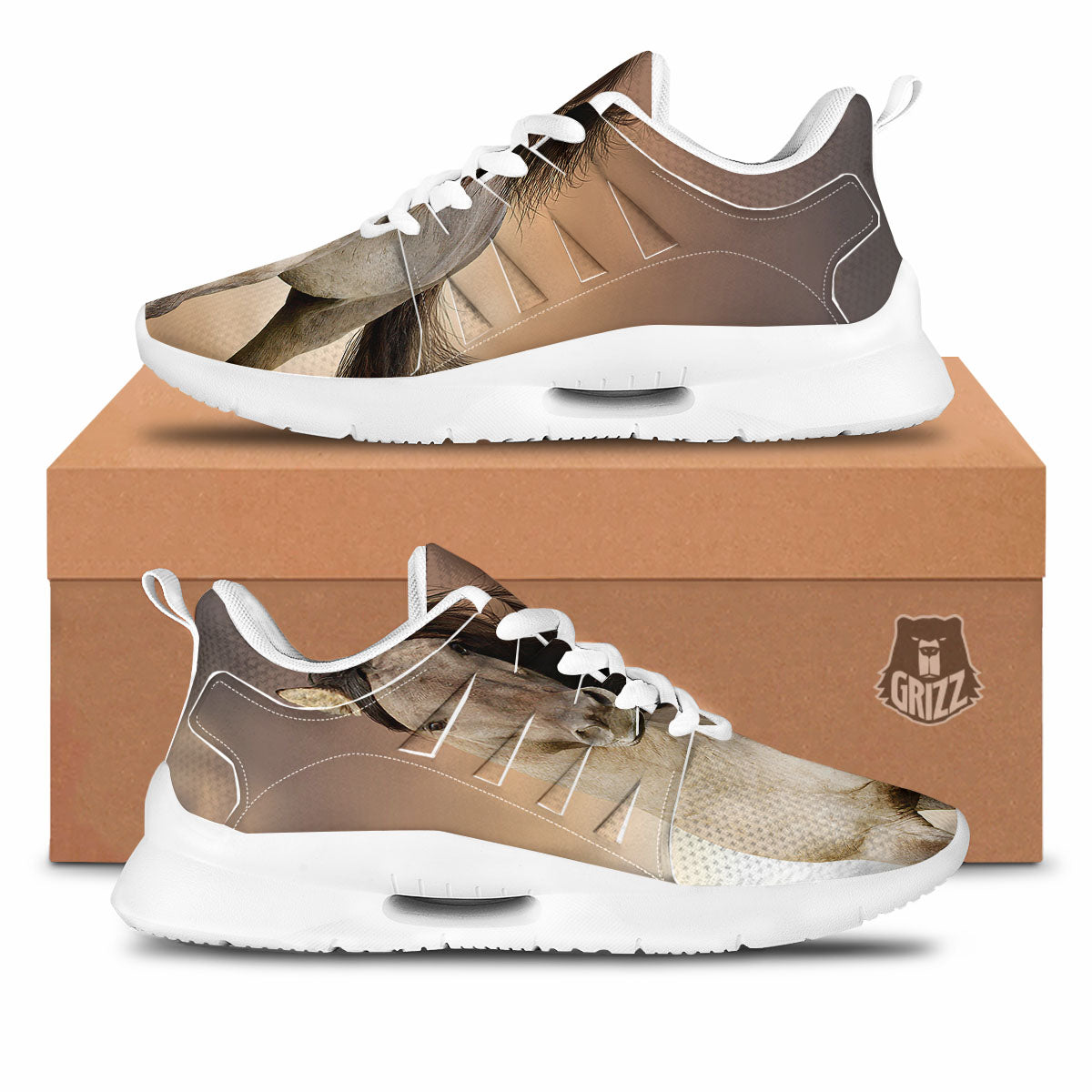 Wild Stallion Horse Running Print Tennis Shoes-grizzshop