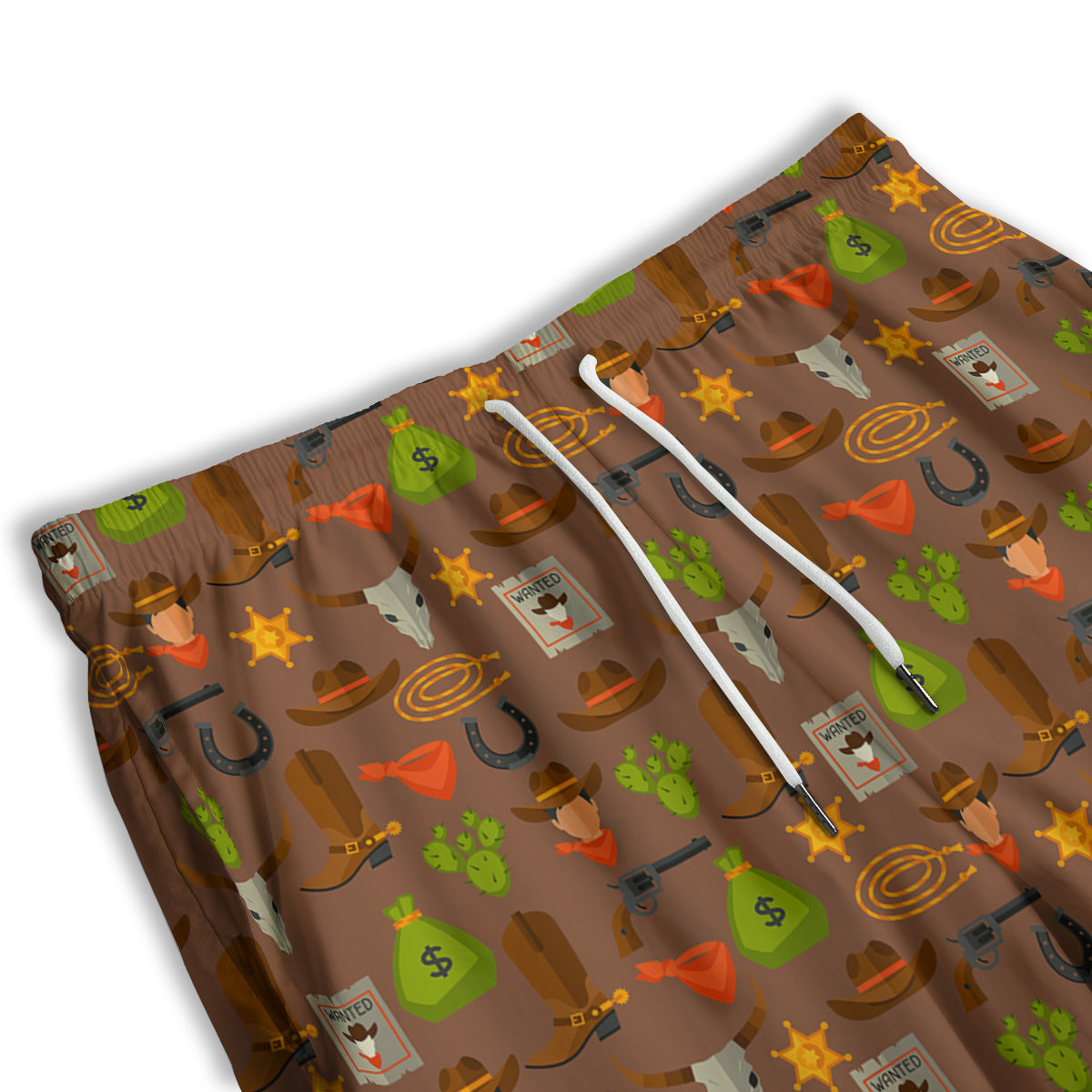 Wild West And Emoji Cowboy Style Print Pattern Men's Athletic Shorts