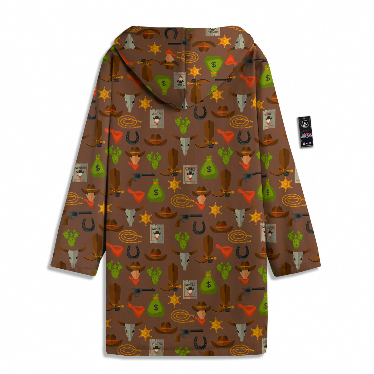 Wild West And Emoji Cowboy Style Print Pattern Men's Windbreaker Jacket-grizzshop