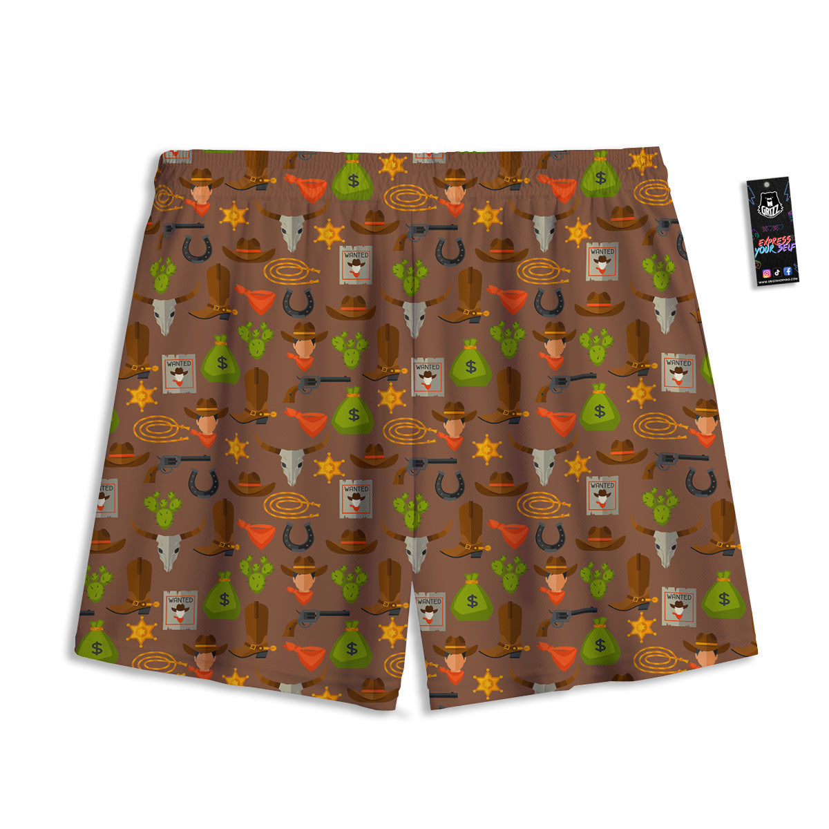 Yolk Egg Print Pattern Mesh Shorts