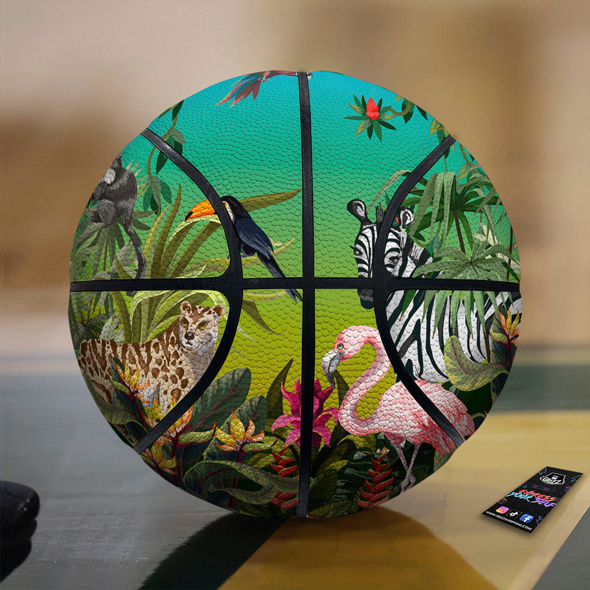 Wild Animals Jungle Print Basketball