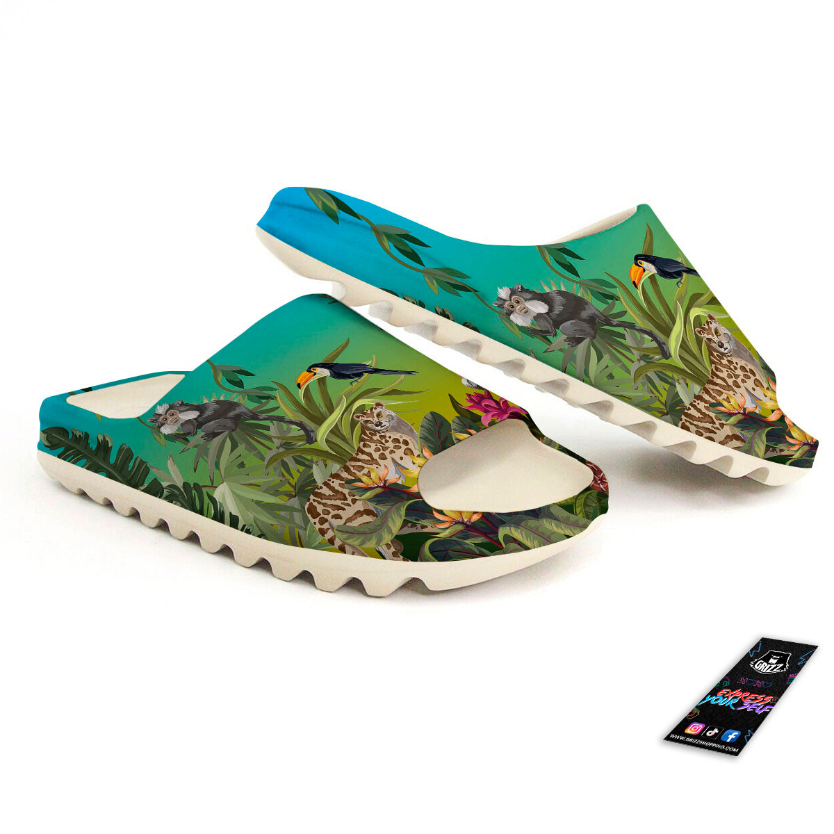 Wild Animals Jungle Print Sandals-grizzshop