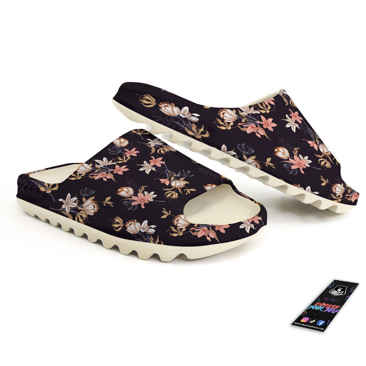 Wild Flower Print Pattern Sandals-grizzshop
