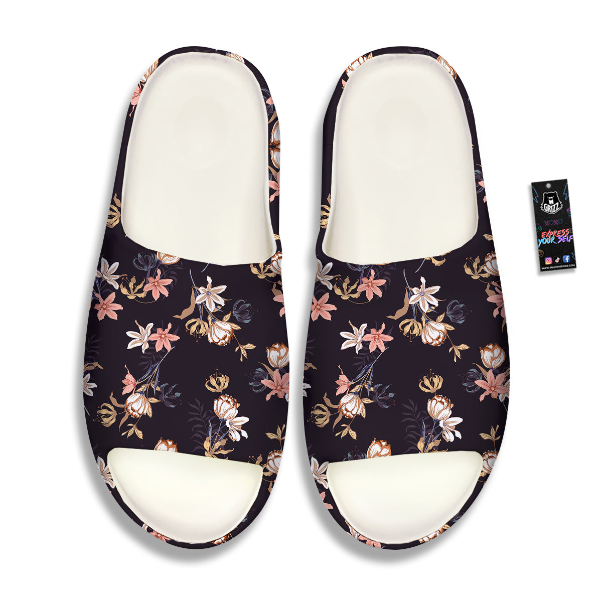 Wild Flower Print Pattern Sandals-grizzshop