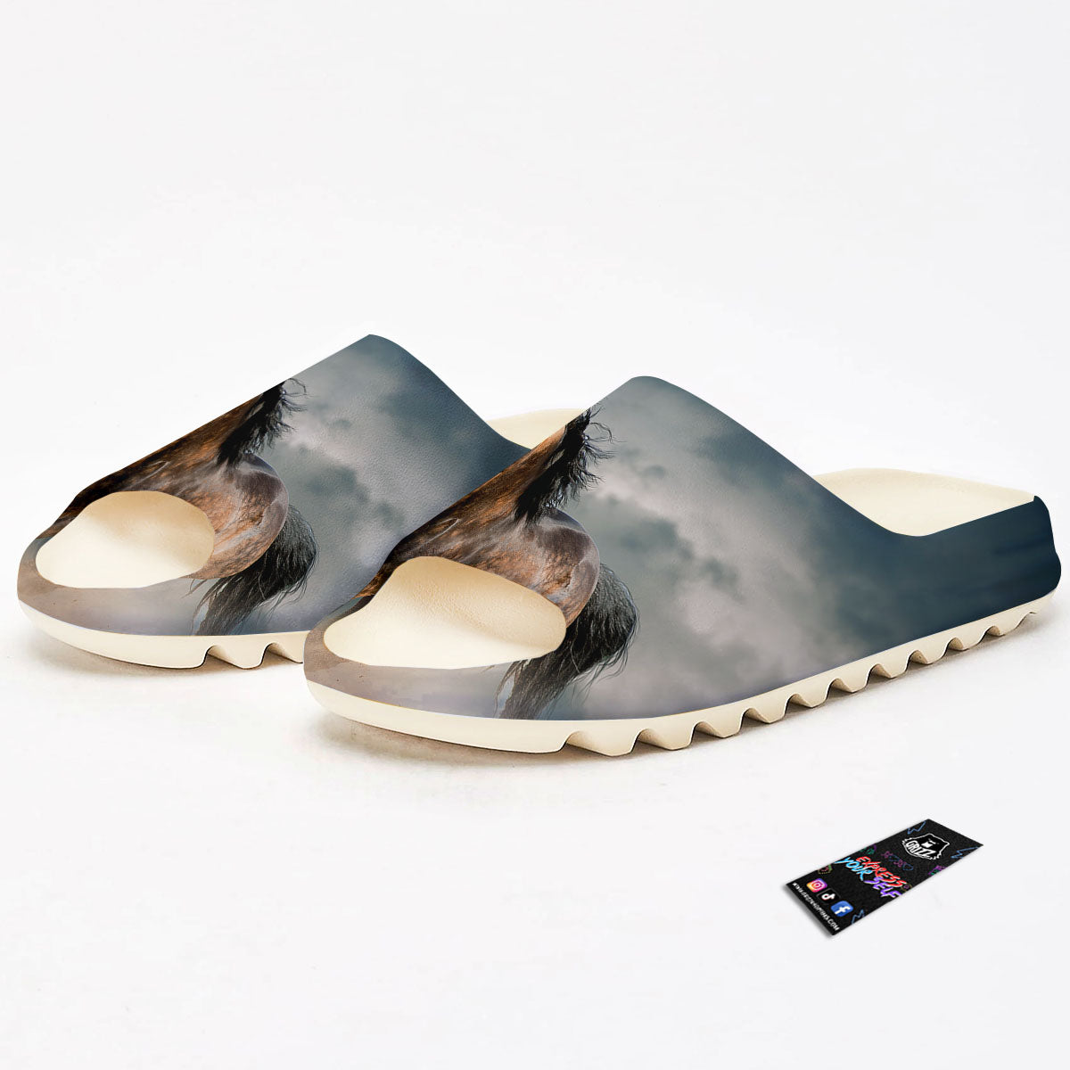 Wild Horses Running Print Sandals-grizzshop