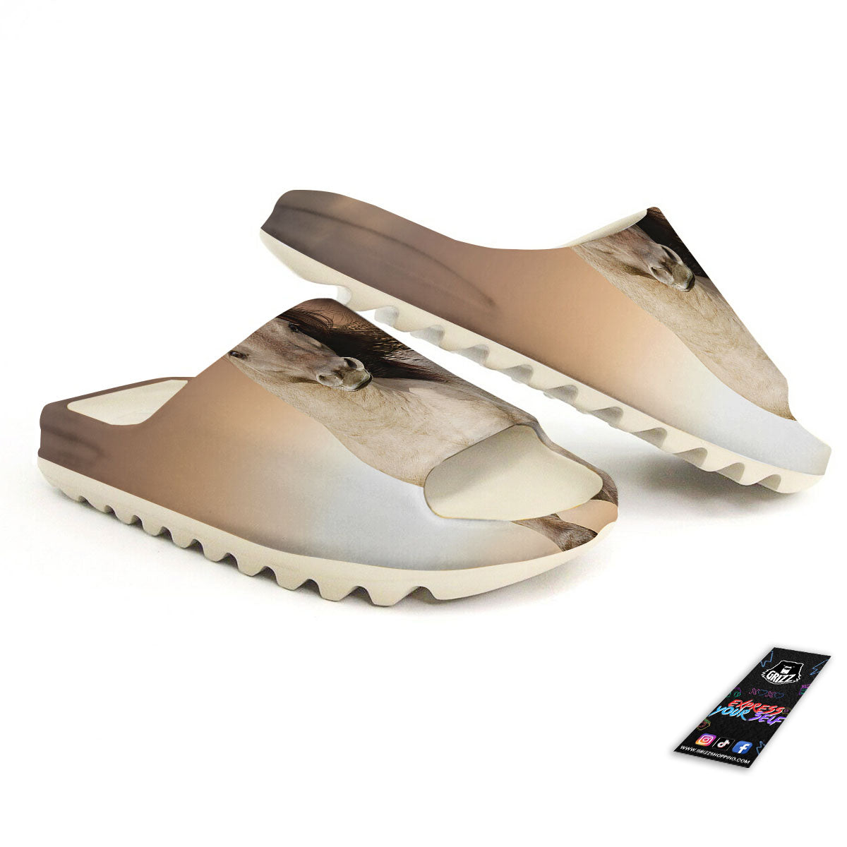 Wild Stallion Horse Running Print Sandals-grizzshop