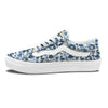 Wildflowers Blue Hawaiian Print Pattern Skate Shoes-grizzshop