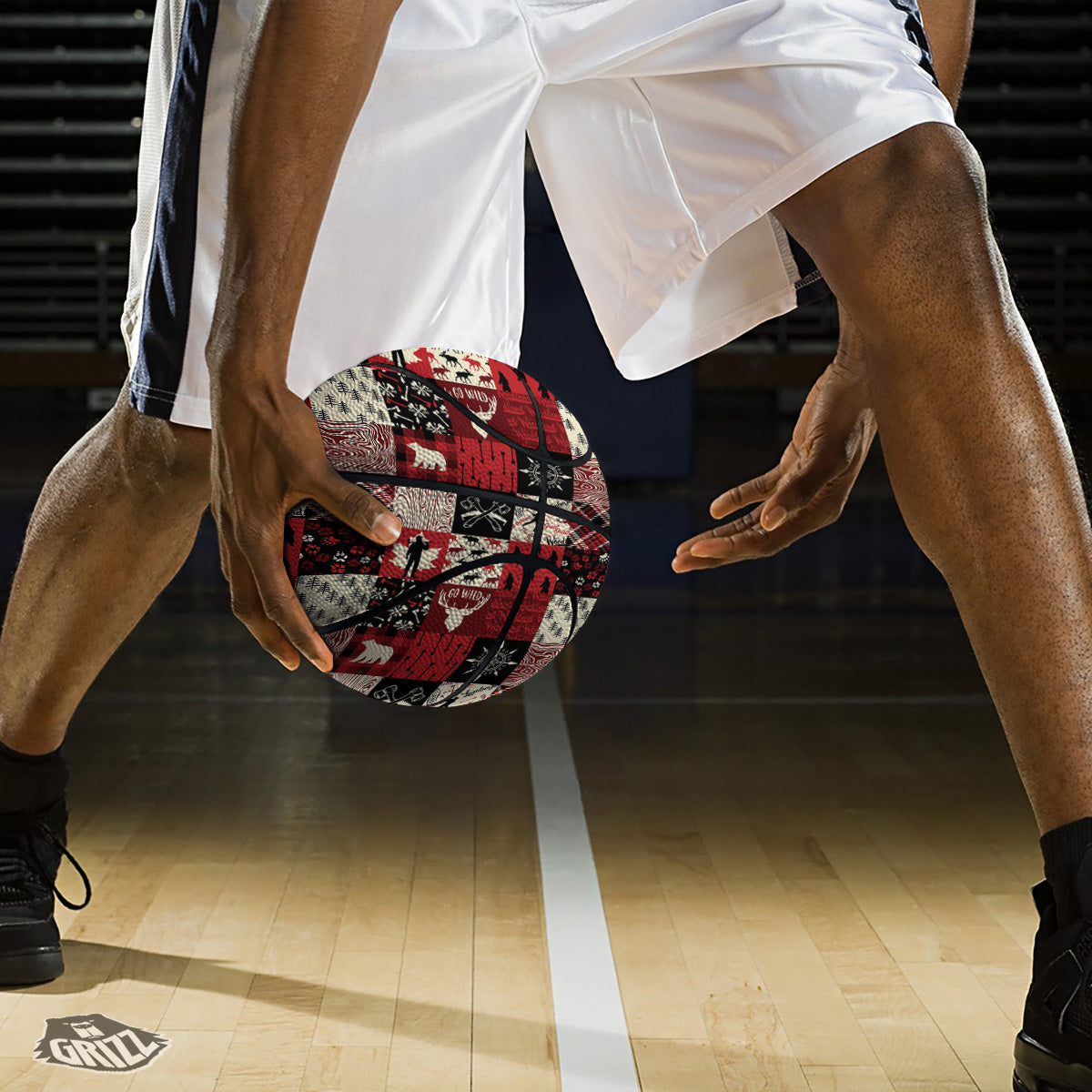 Wildlife Red Plaid Print Pattern Basketball