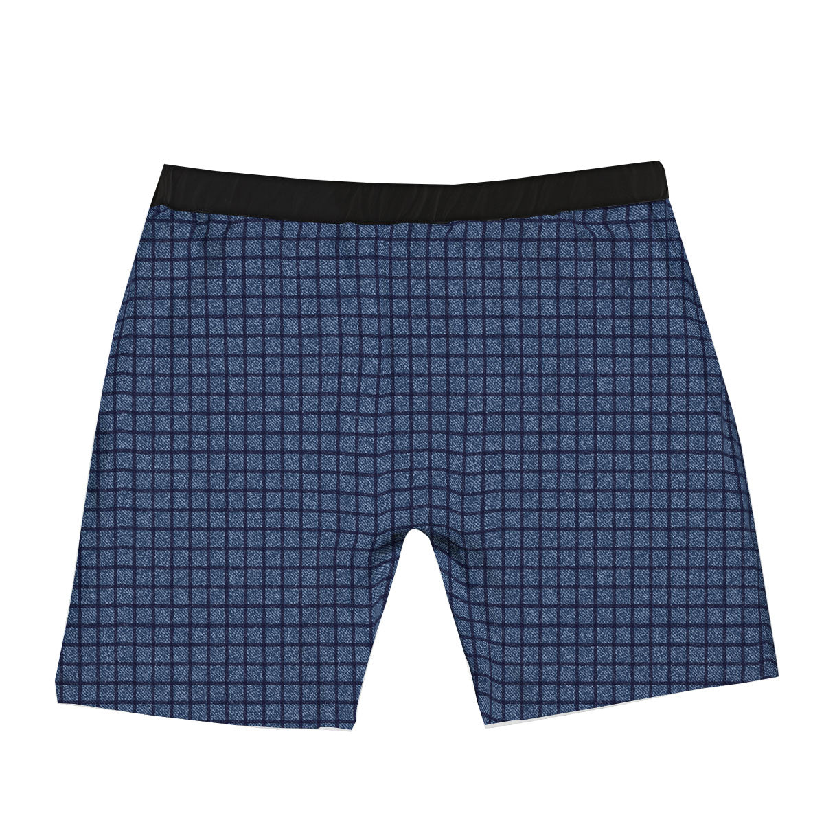 Windowpane Denim Print Pattern Boxer Briefs-grizzshop