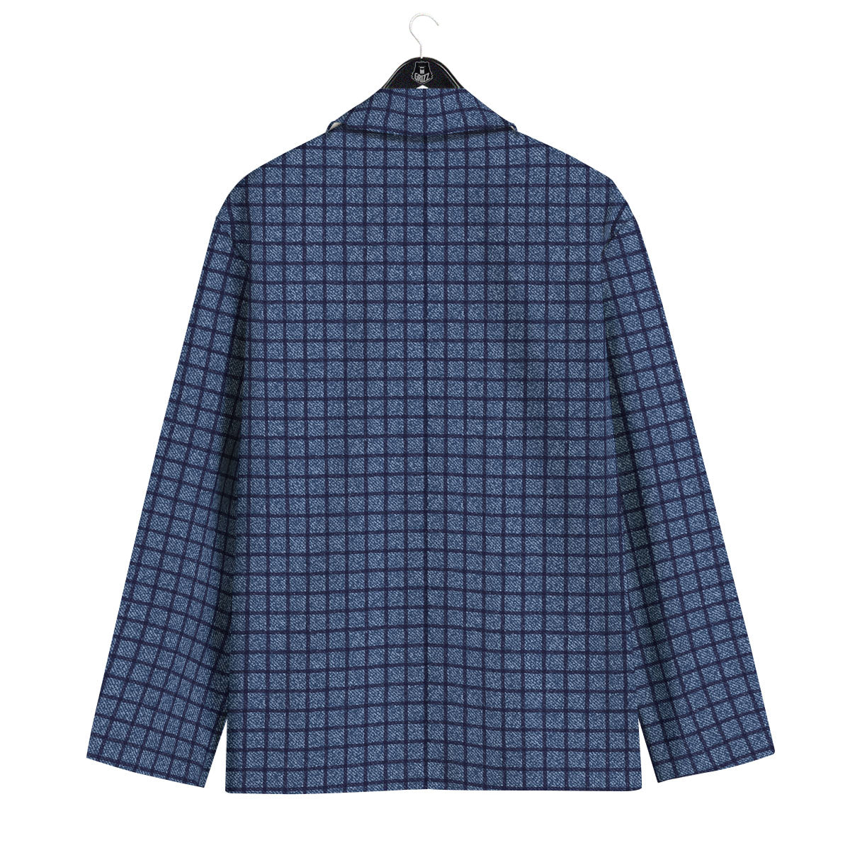 Windowpane Denim Print Pattern Men's Sport Coat-grizzshop