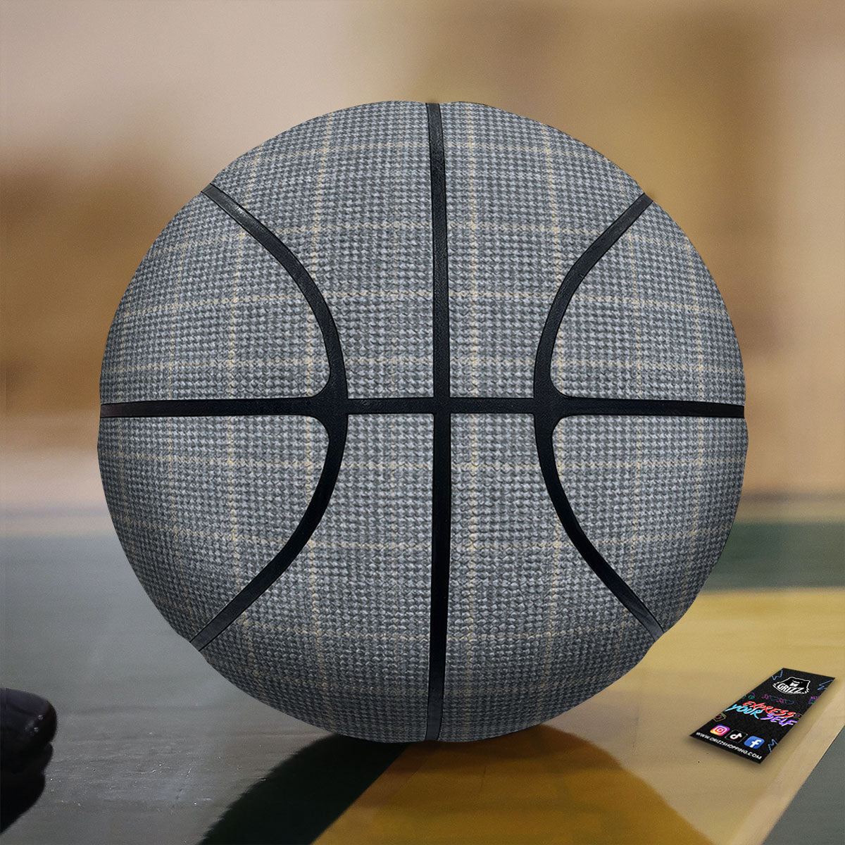 Windowpane Grey Print Pattern Basketball-grizzshop