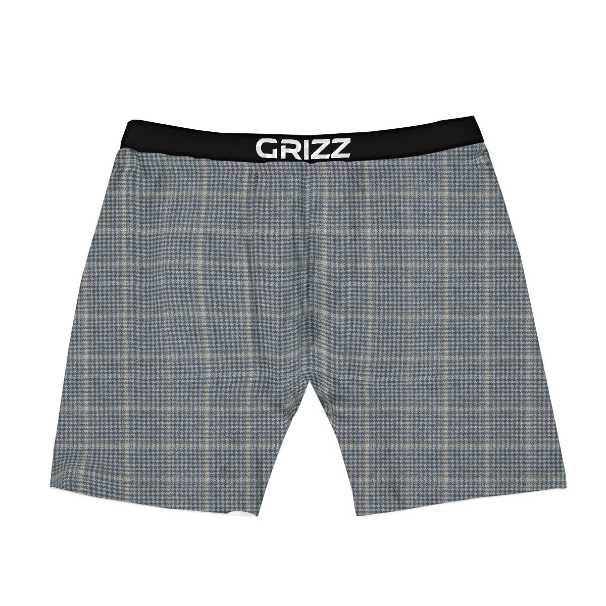 Windowpane Grey Print Pattern Boxer Briefs-grizzshop