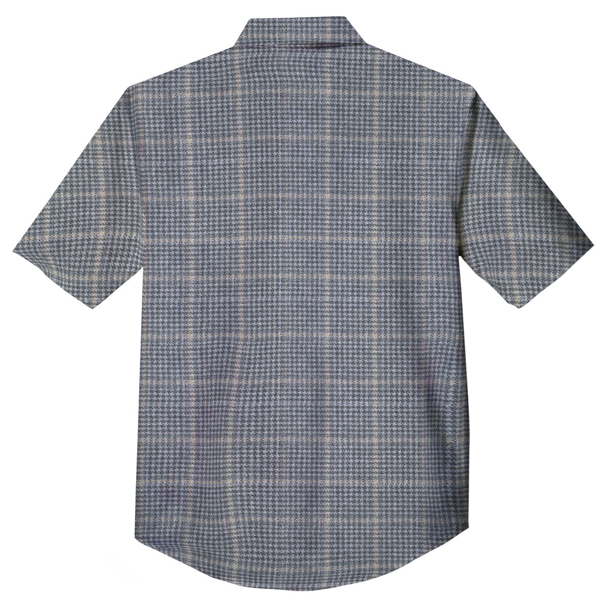 Windowpane Grey Print Pattern Button Up Shirt-grizzshop