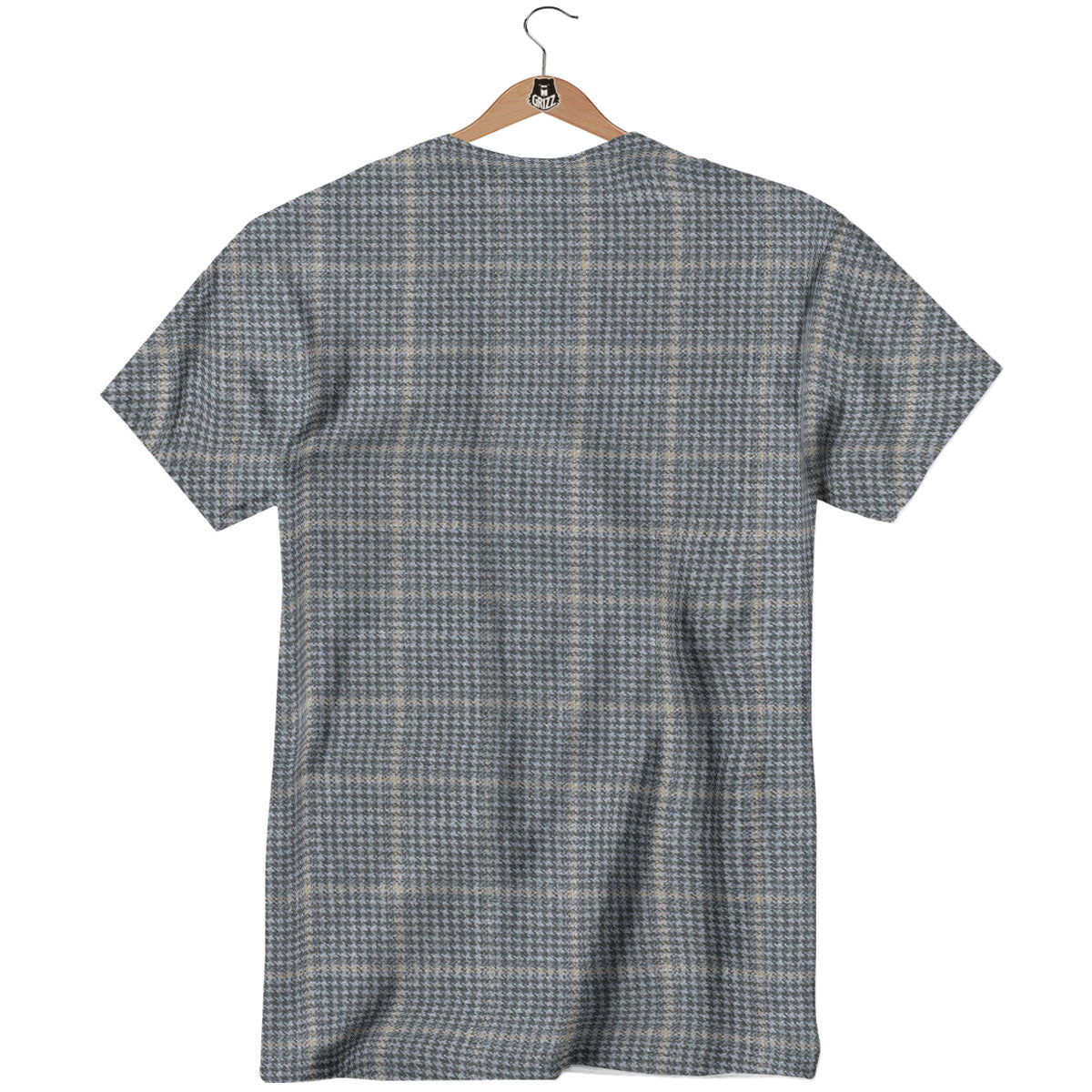 Windowpane Grey Print Pattern T-Shirt-grizzshop