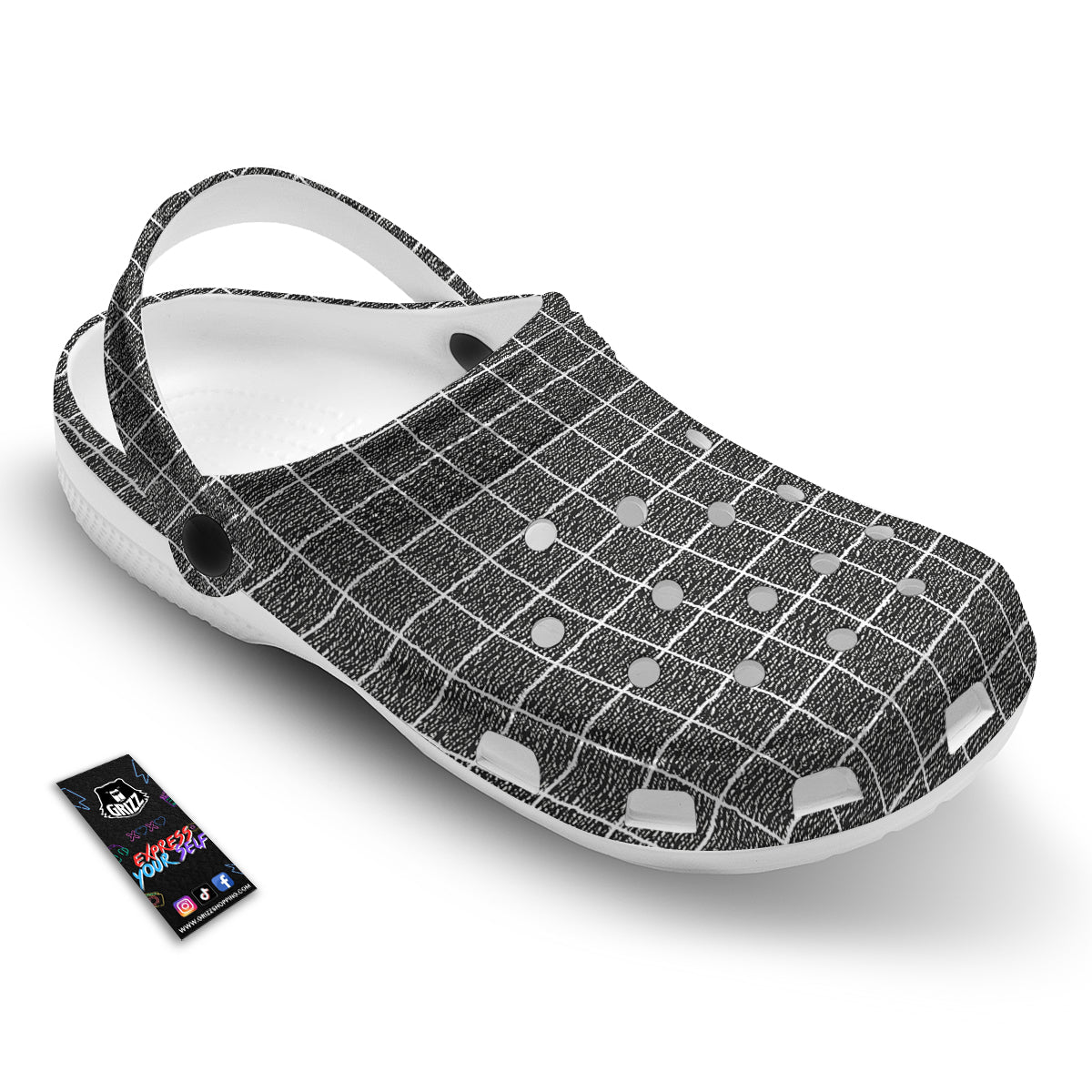 Windowpane Noisy Print Pattern Clog-grizzshop