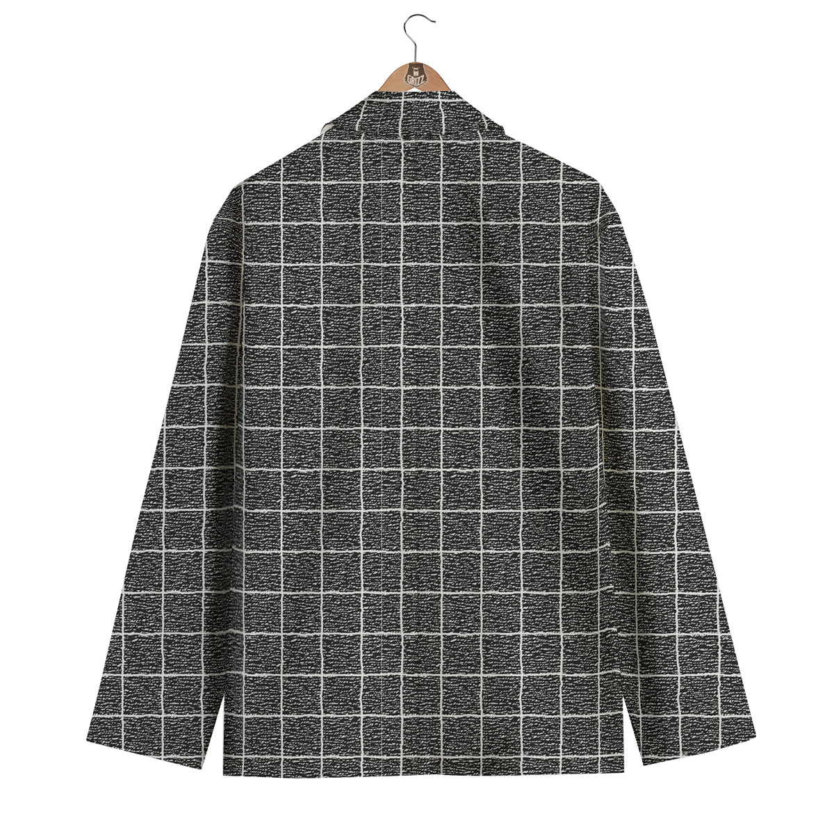 Windowpane Noisy Print Pattern Men's Blazer-grizzshop