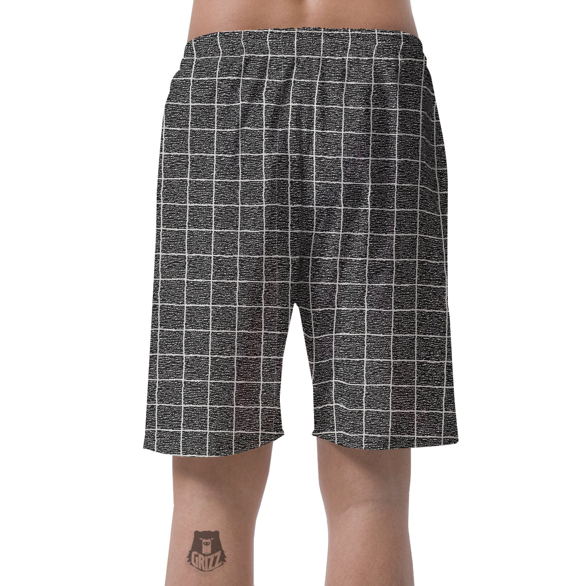 Windowpane Noisy Print Pattern Men's Shorts-grizzshop