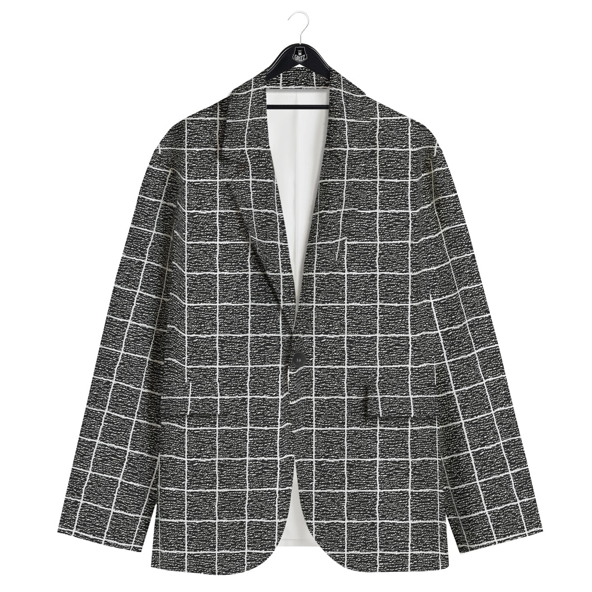 Windowpane Noisy Print Pattern Men's Sport Coat-grizzshop