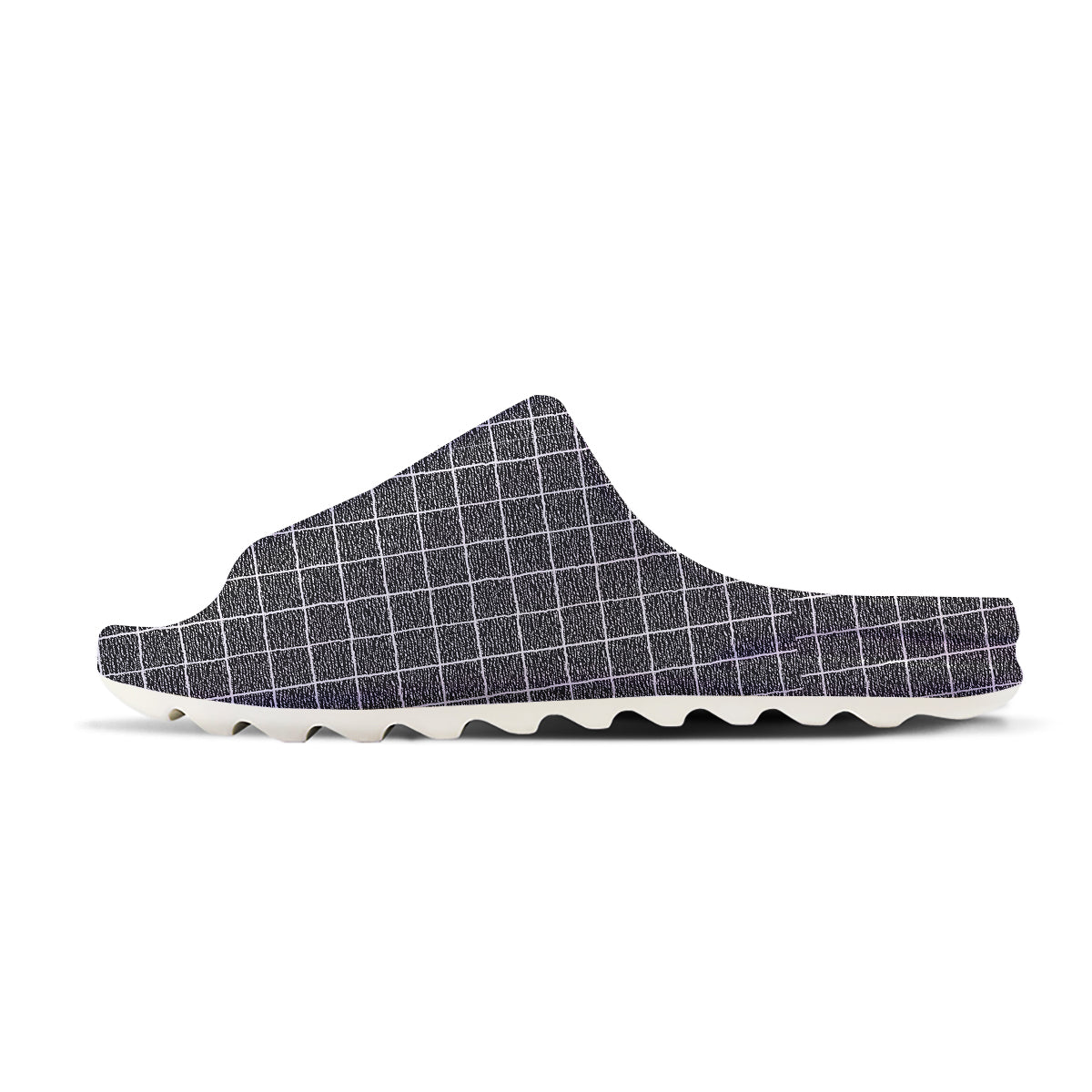 Windowpane Noisy Print Pattern Sandals-grizzshop