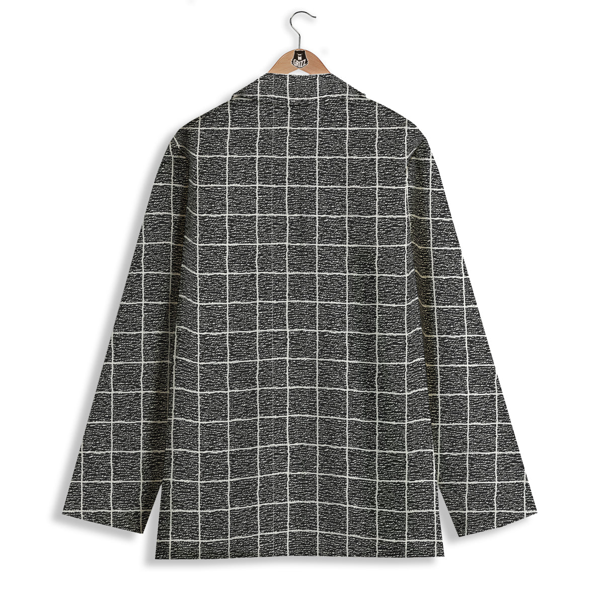 Windowpane Noisy Print Pattern Women's Blazer-grizzshop