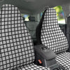 Windowpane White And Black Print Pattern Car Seat Covers-grizzshop