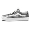 Windowpane White And Black Print Pattern Skate Shoes-grizzshop