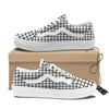 Windowpane White And Black Print Pattern Skate Shoes-grizzshop