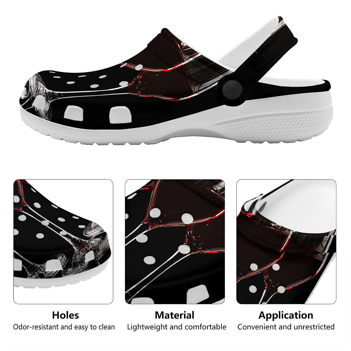 Wine Glasses Print Clog-grizzshop