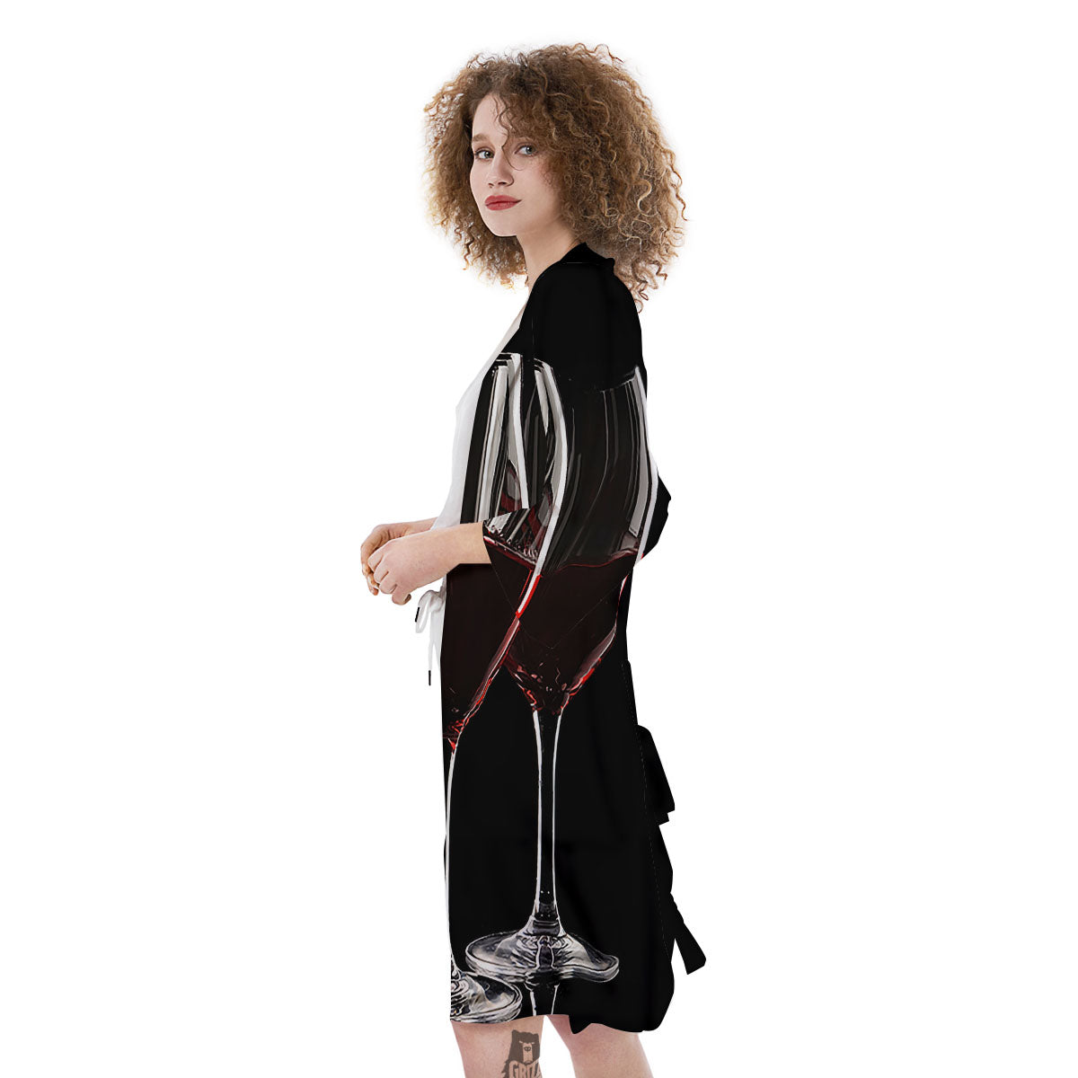 Wine Glasses Print Kimono-grizzshop