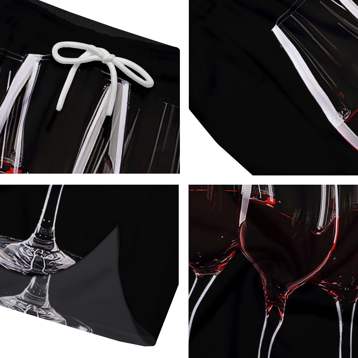 Wine Glasses Print Men's Running Shorts-grizzshop