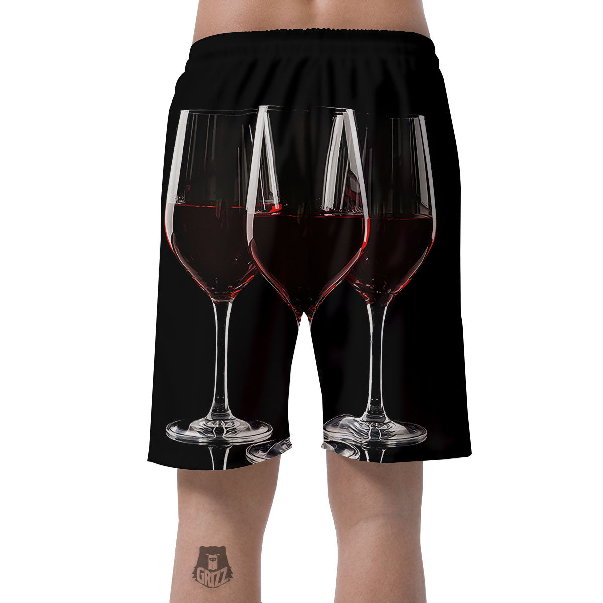 Wine Glasses Print Men's Shorts-grizzshop