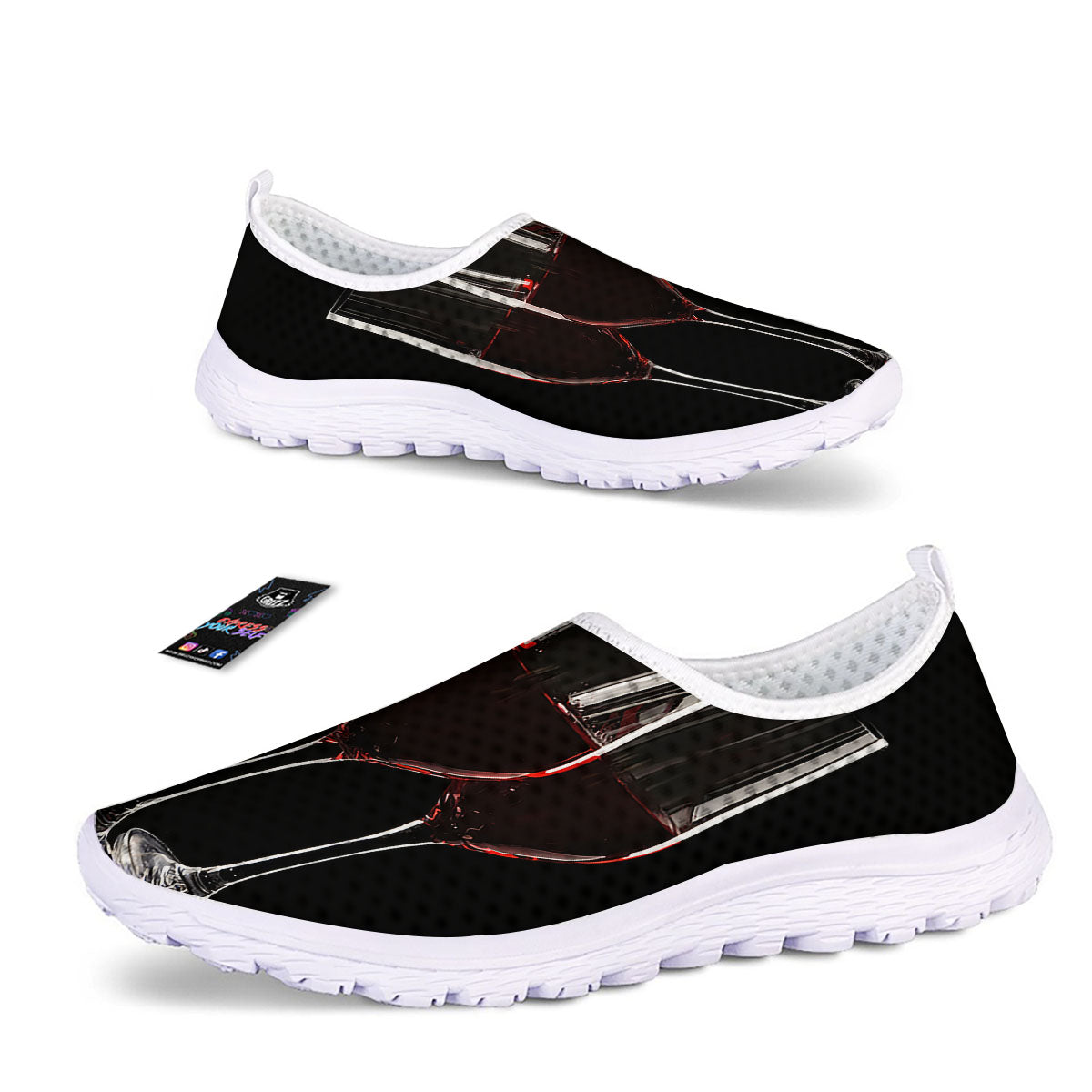 Wine Glasses Print Nurse Shoes-grizzshop
