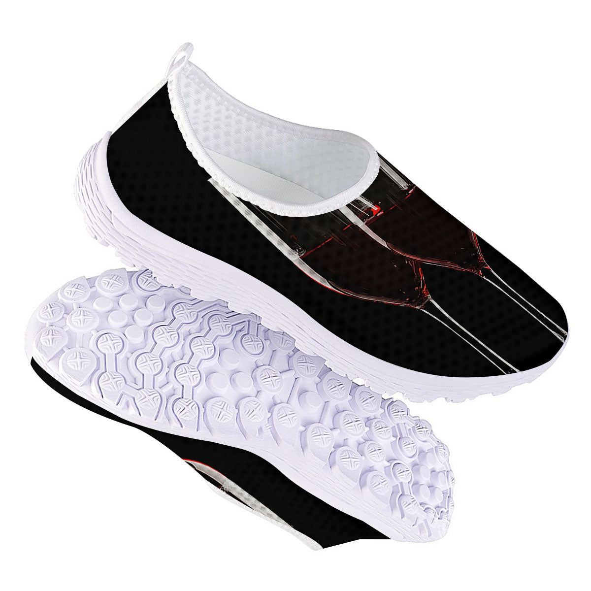 Wine Glasses Print Nurse Shoes-grizzshop