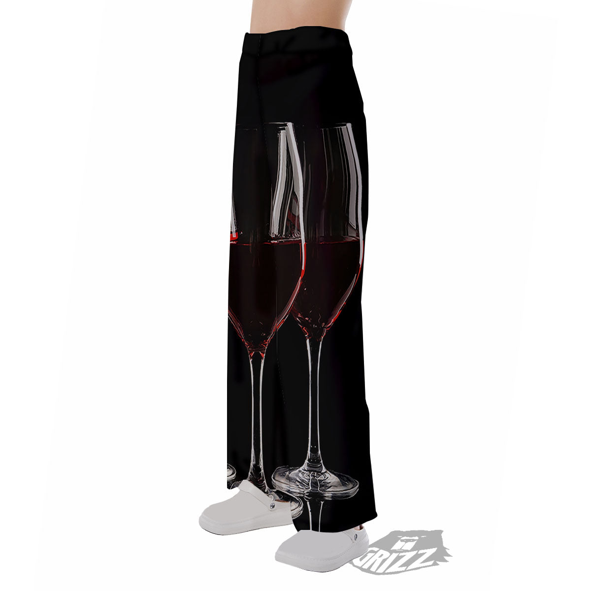 Wine Glasses Print Pajama Pants-grizzshop