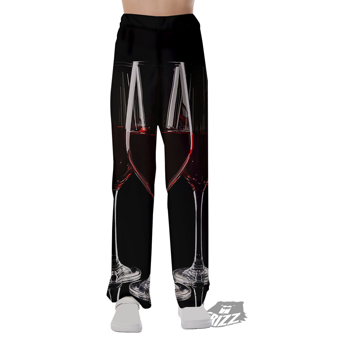 Wine Glasses Print Pajama Pants-grizzshop