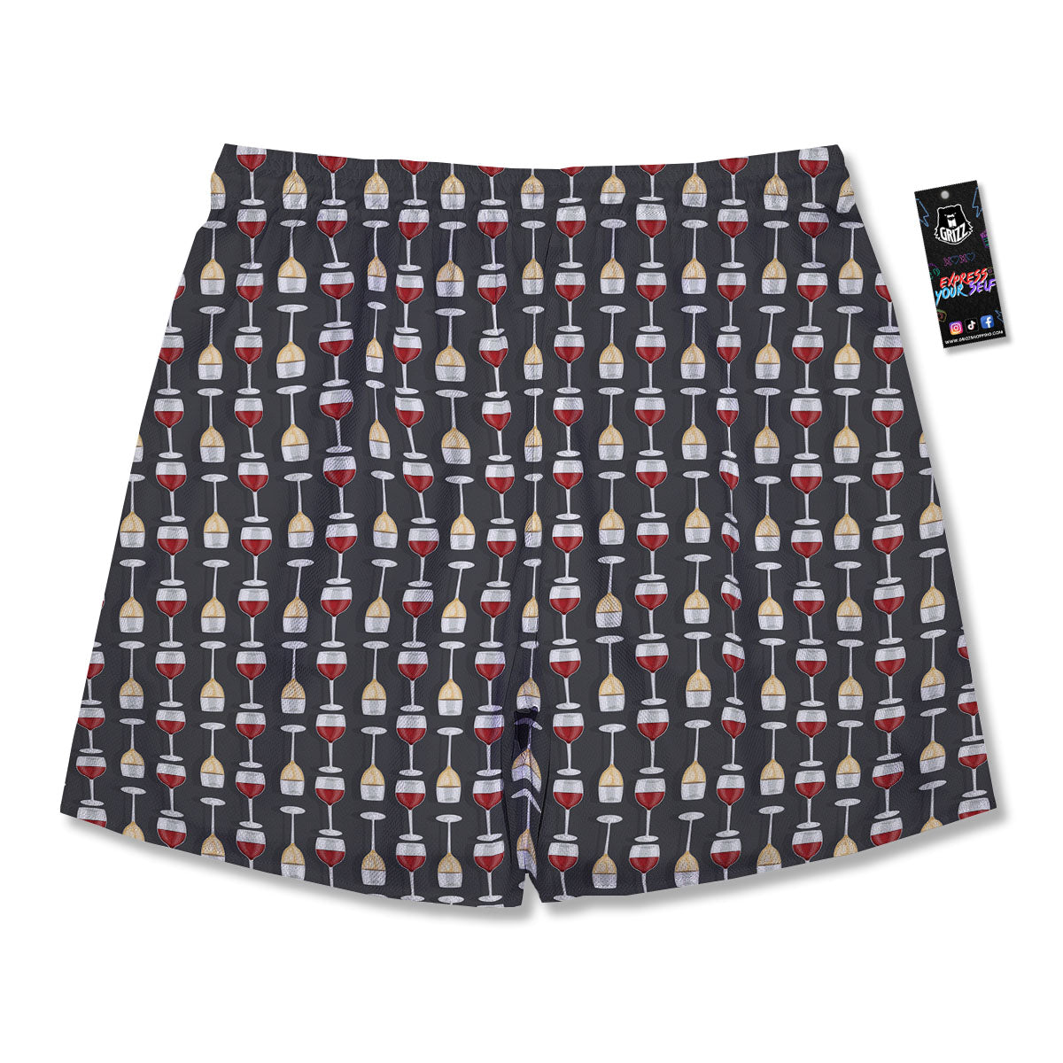 Wine Glasses Print Pattern Men's Running Shorts-grizzshop