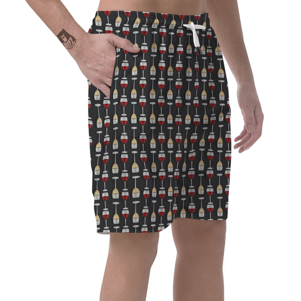 Wine Glasses Print Pattern Men's Shorts-grizzshop