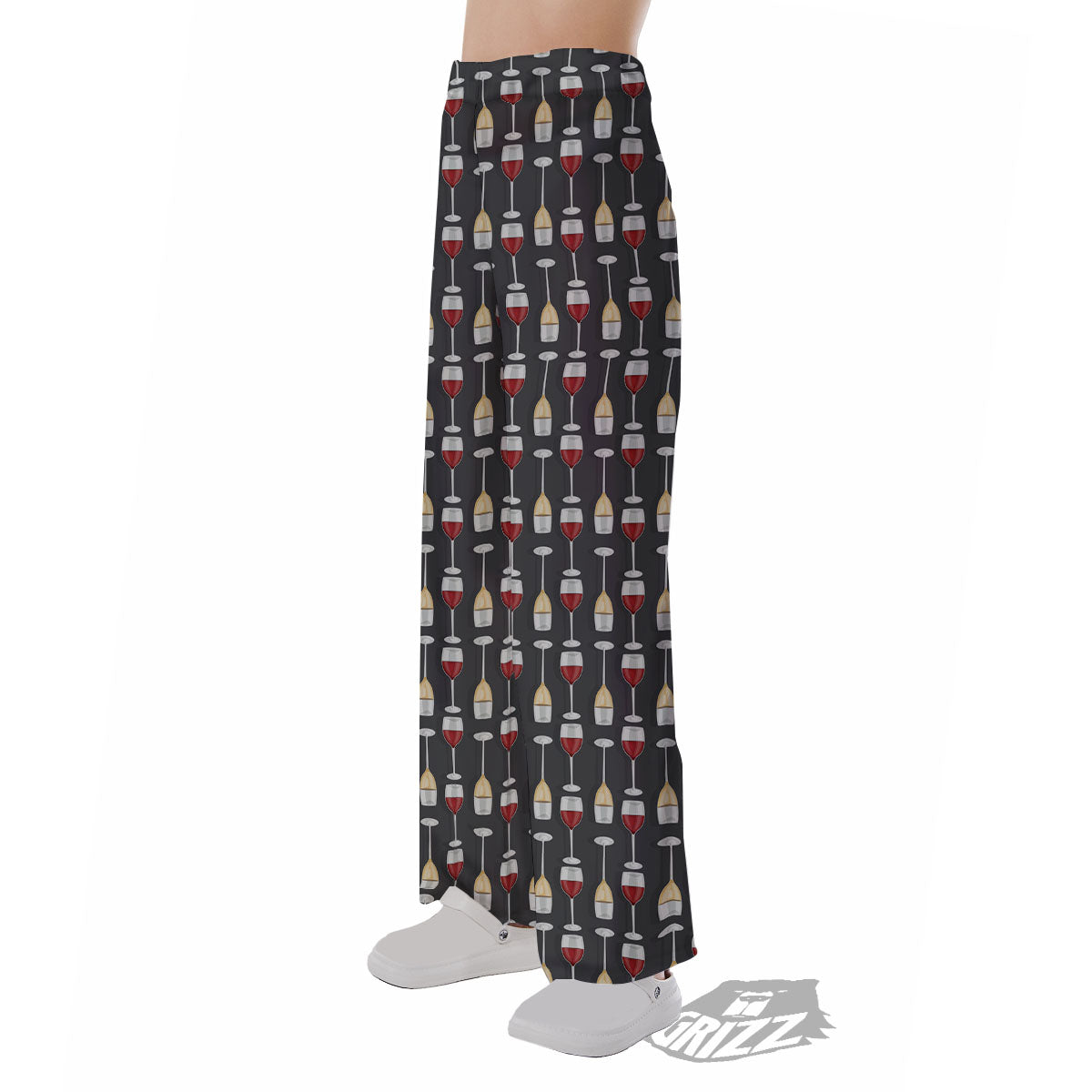 Wine Glasses Print Pattern Pajama Pants-grizzshop