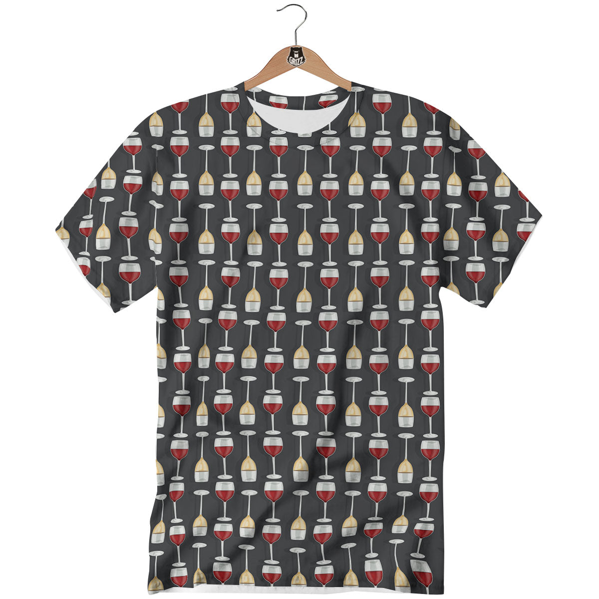 Wine Glasses Print Pattern T-Shirt-grizzshop