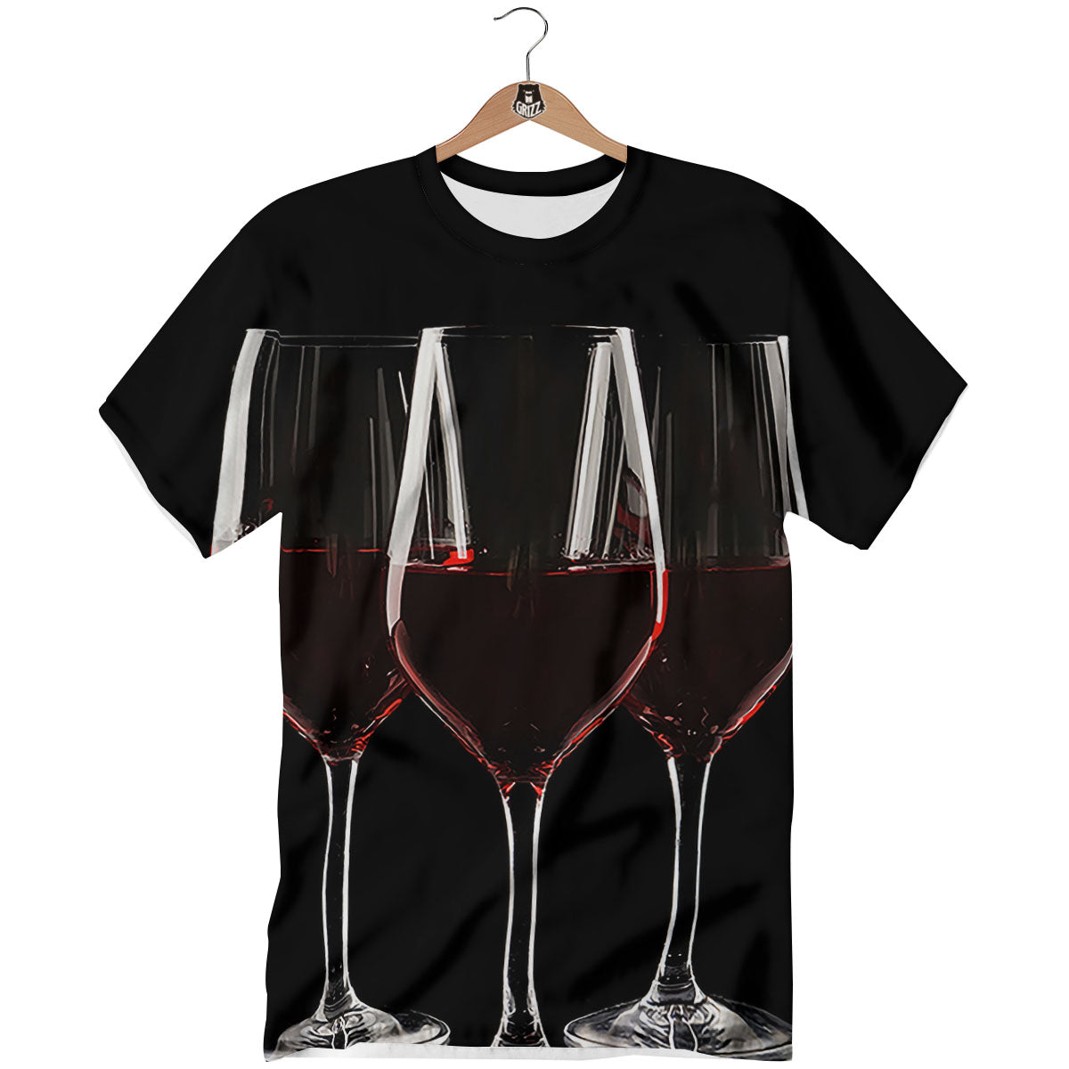 Wine Glasses Print T-Shirt-grizzshop