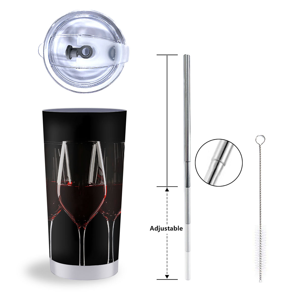 Wine Glasses Print Tumbler-grizzshop