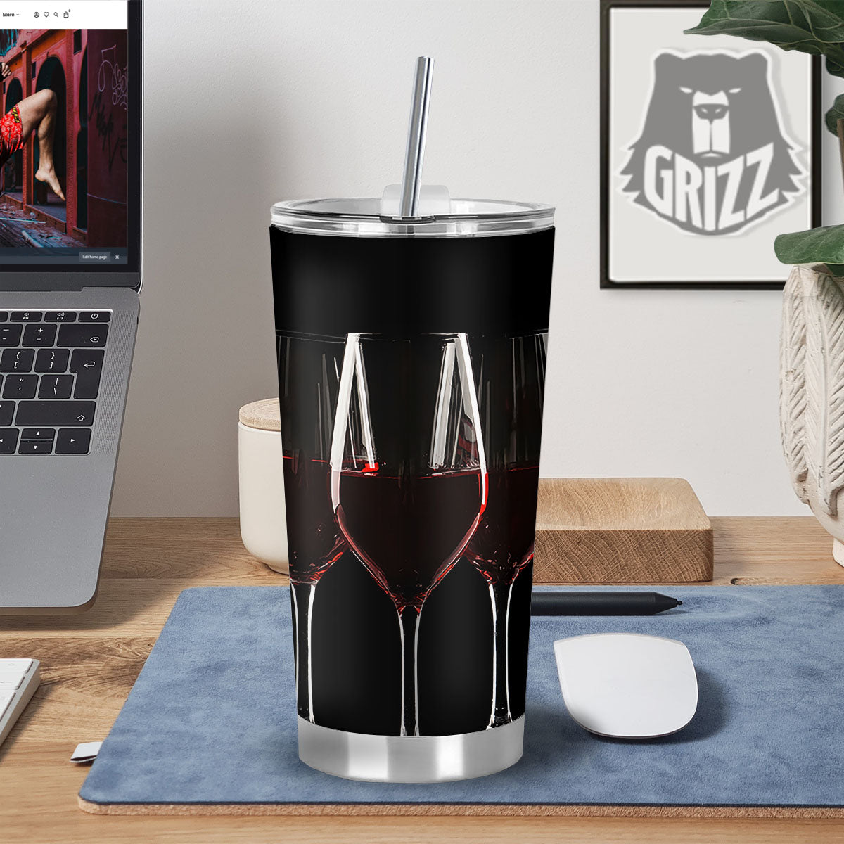 Wine Glasses Print Tumbler-grizzshop