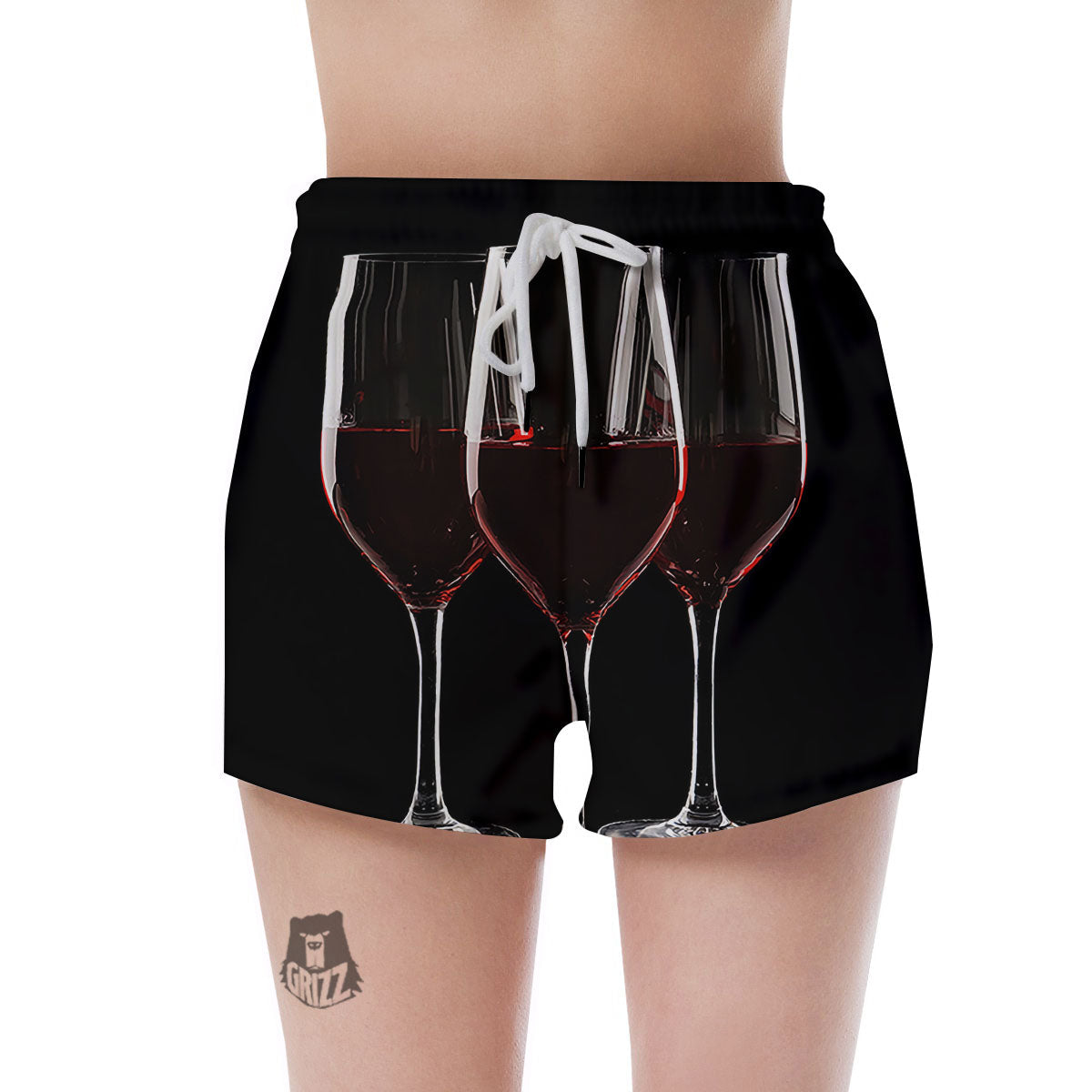 Wine Glasses Print Women's Shorts-grizzshop